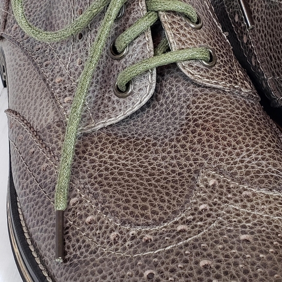 Steve Madden "Empire" Chestnut Brown Pebbled Leather Wingtip Loafers 10.5 M - Picture 5 of 7